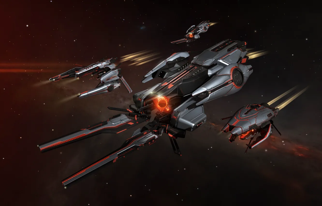 Фото обои туманность, Космос, space, космический корабль, eve online, space ship, космоопера