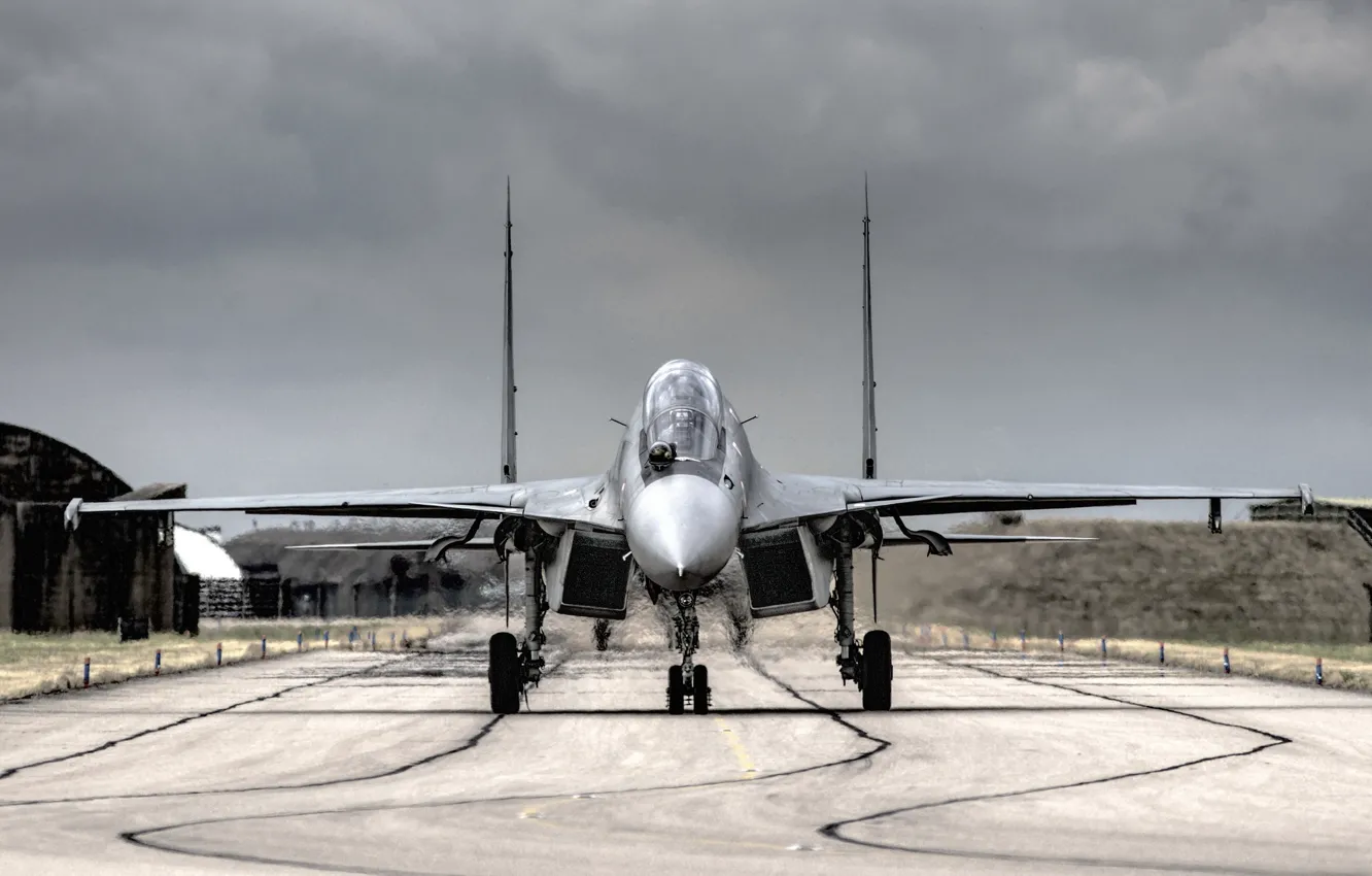 Фото обои аэродром, Су-30, многоцелевой истребитель, MKИ