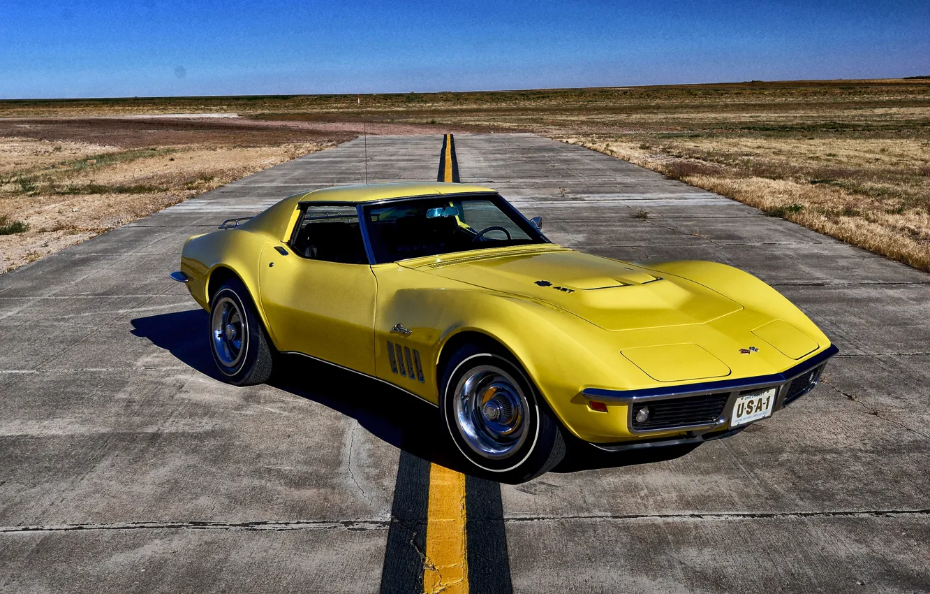 Фото обои Corvette, Chevrolet, 1969, шевроле, Stingray, корветт