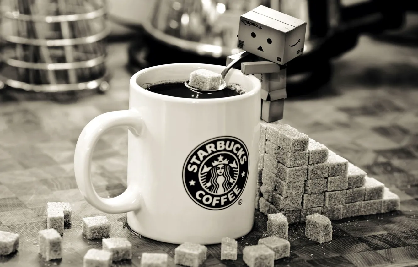 Фото обои Danbo, Coffee, Starbucks, Loves