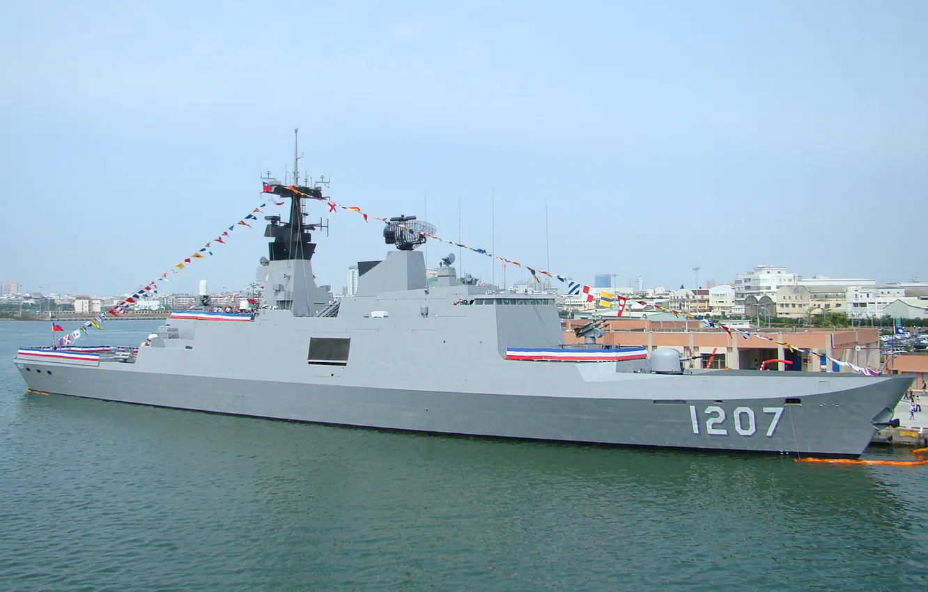 Фото обои Тайвань, фрегат, PFG-1207, ROCS Wu Chang