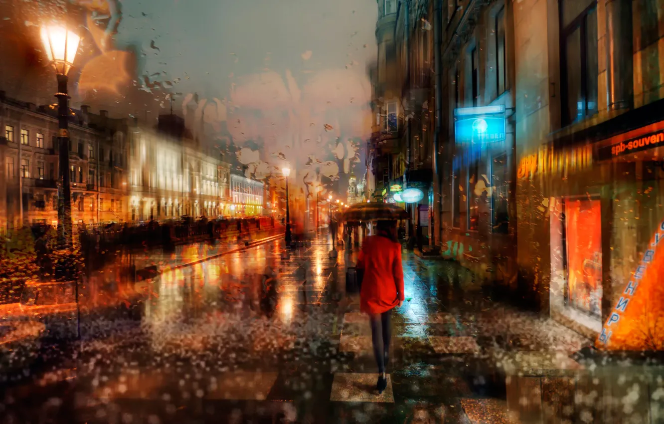 Фото обои осень, дождь, Санкт-Петербург, Ноябрь, Канал Грибоедова