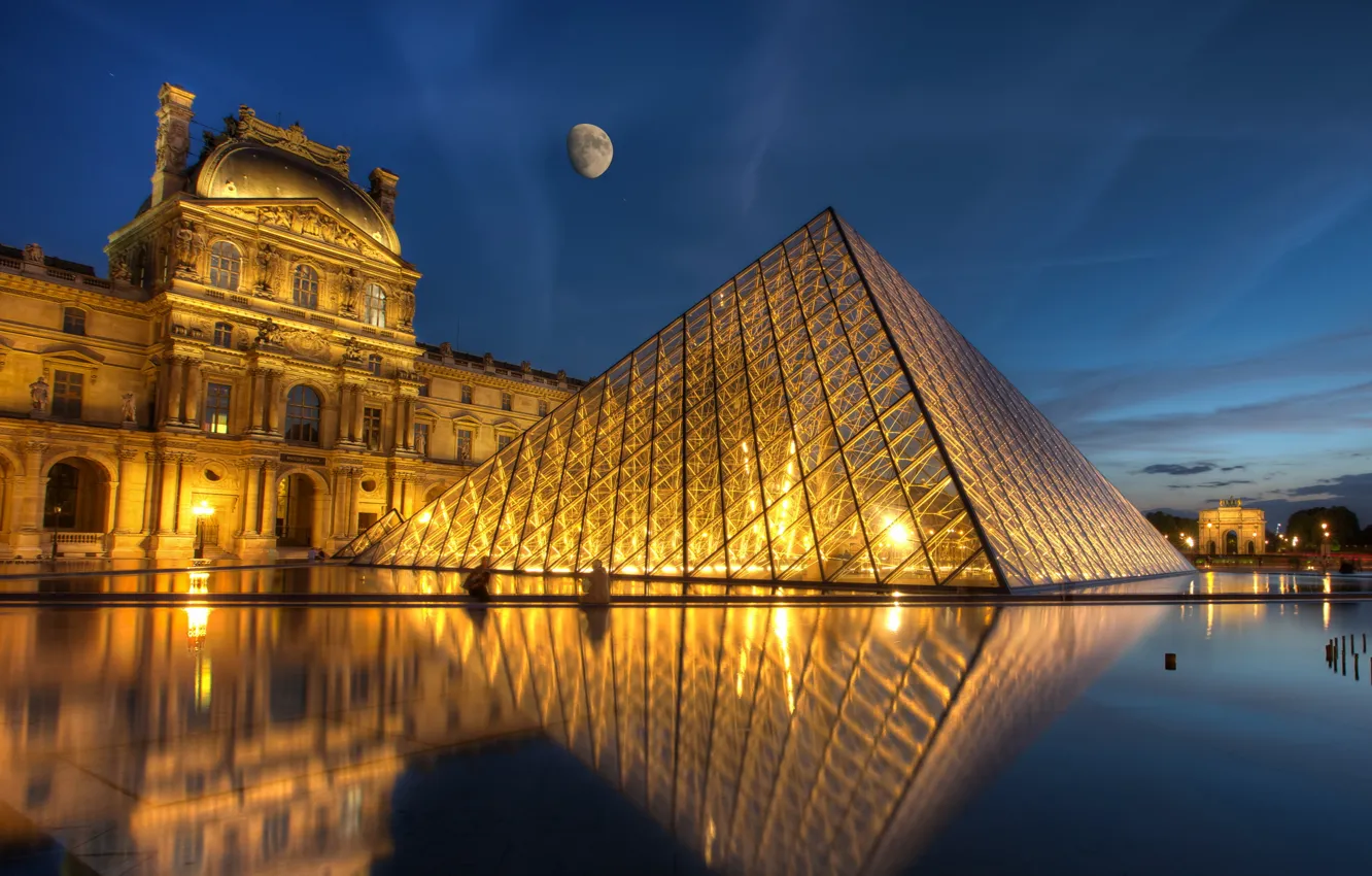 Фото обои Paris, France, Louvre, Ile-de-France