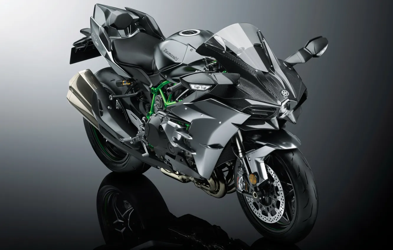 Фото обои Kawasaki, Ninja, Kawasaki Ninja H2