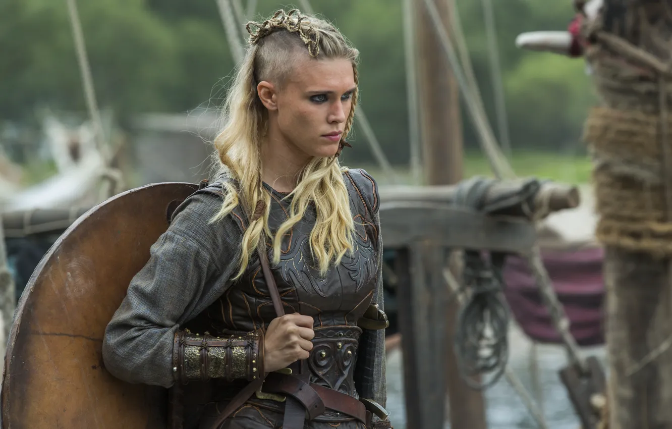 Фото обои сериал, Vikings, Викинги, Gaia Weiss, Джая Уайсс, Porunn