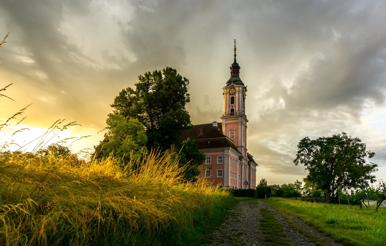 Фото обои Германия, церковь, Germany, Baden-Wurttemberg, Birnau, Maurach