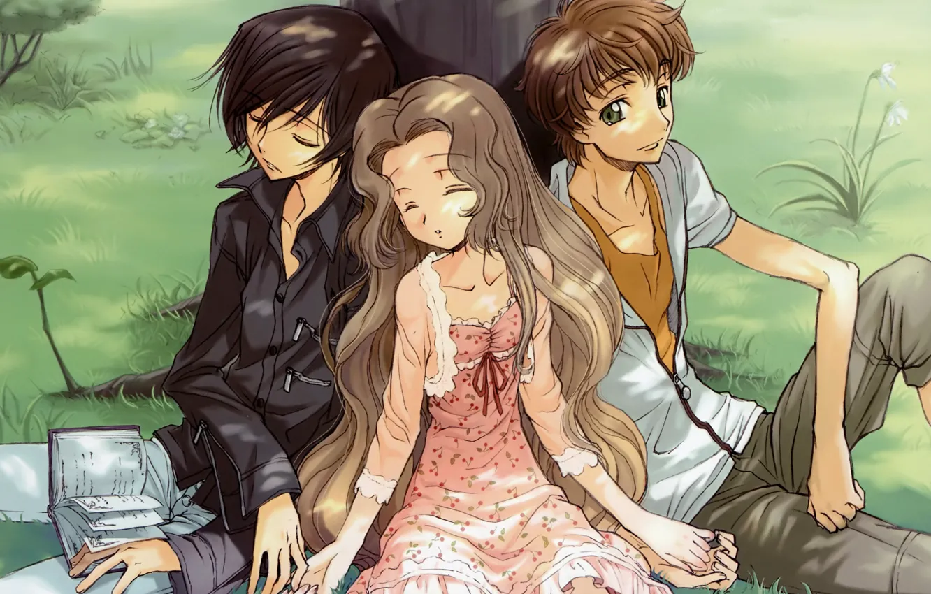 Фото обои Code Geass, Лелуш Ламперуж, nunnally lamperouge, suzaku