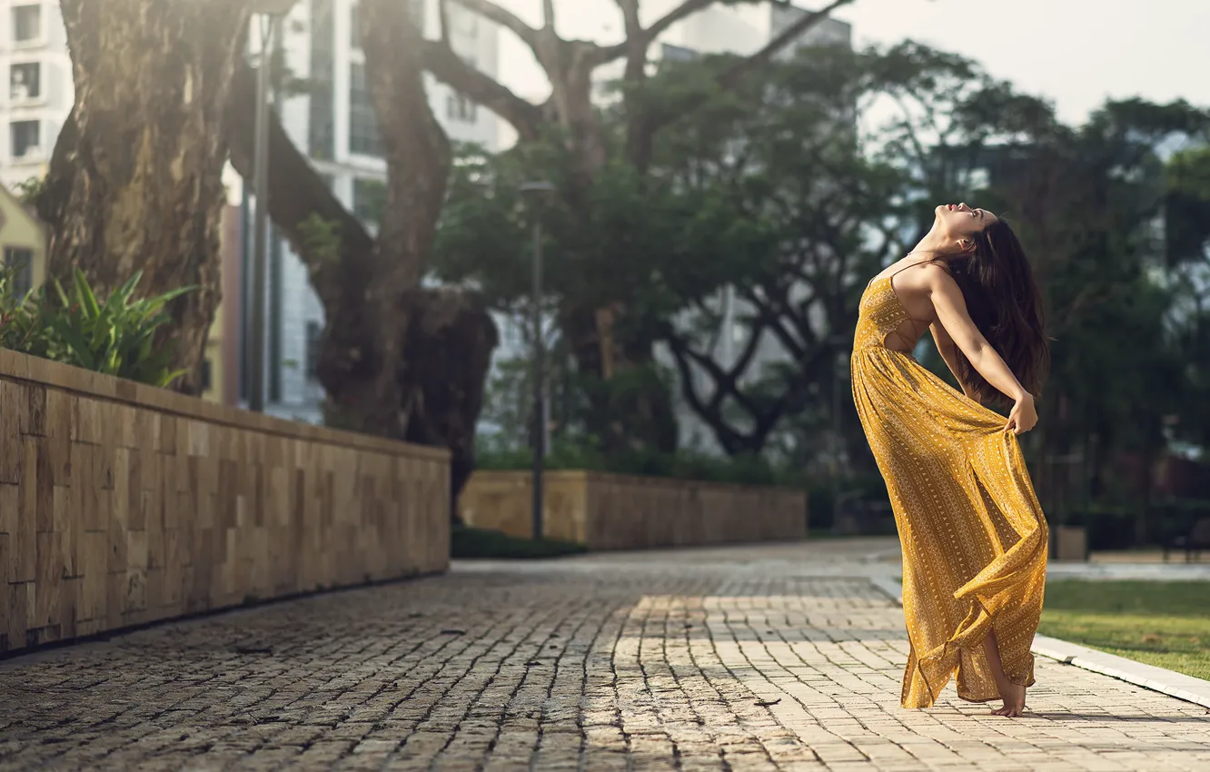 Фото обои девушка, поза, улица, Dimitry Roulland, Jerilyn Huang