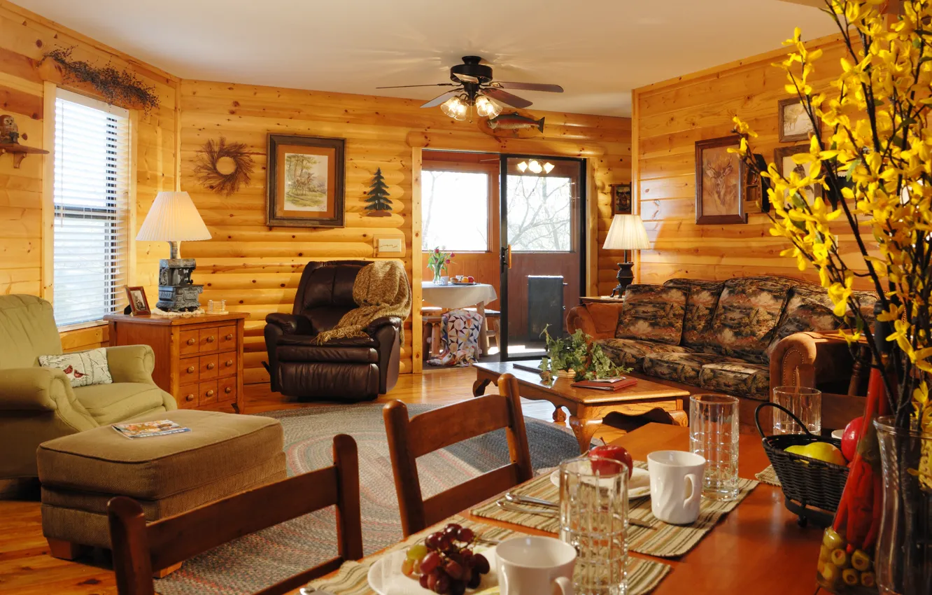 Фото обои дизайн, стиль, интерьер, жилая комната, загородный дом