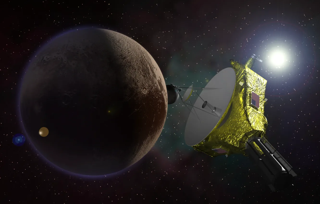 Фото обои планета, станция, Плутон, НАСА, автоматическая, «Новые горизонты», межпланетная