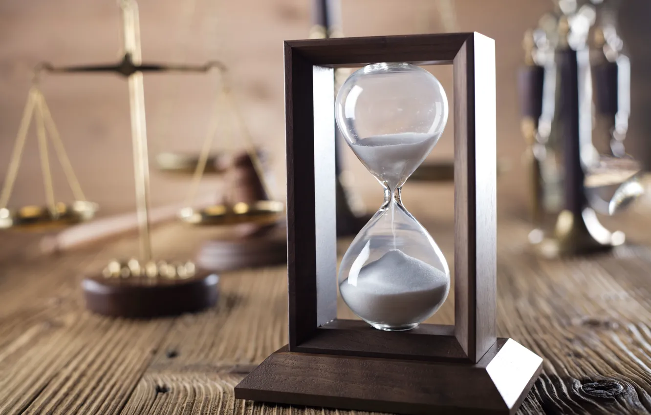 Фото обои wood, time, hourglass