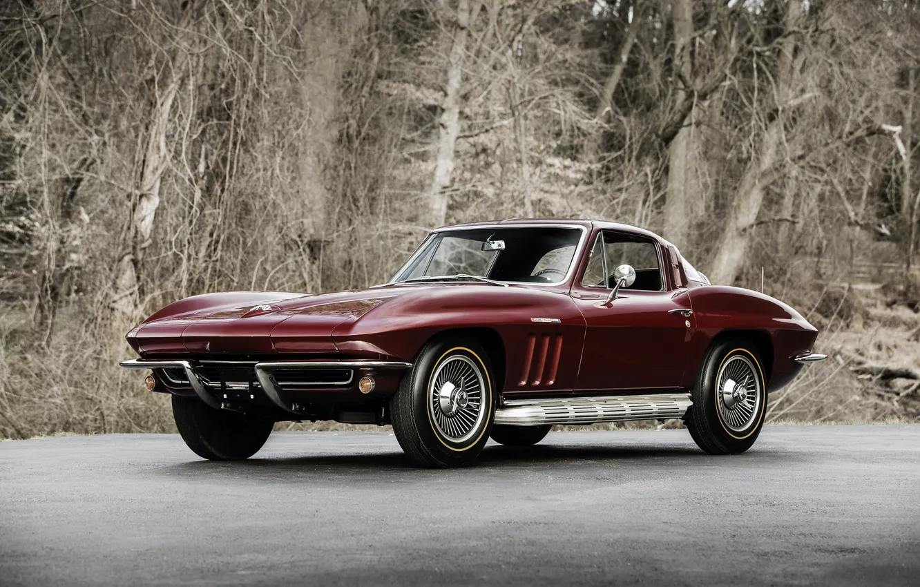 Фото обои Corvette, Chevrolet, шевроле, 1965, Stingray, корветт