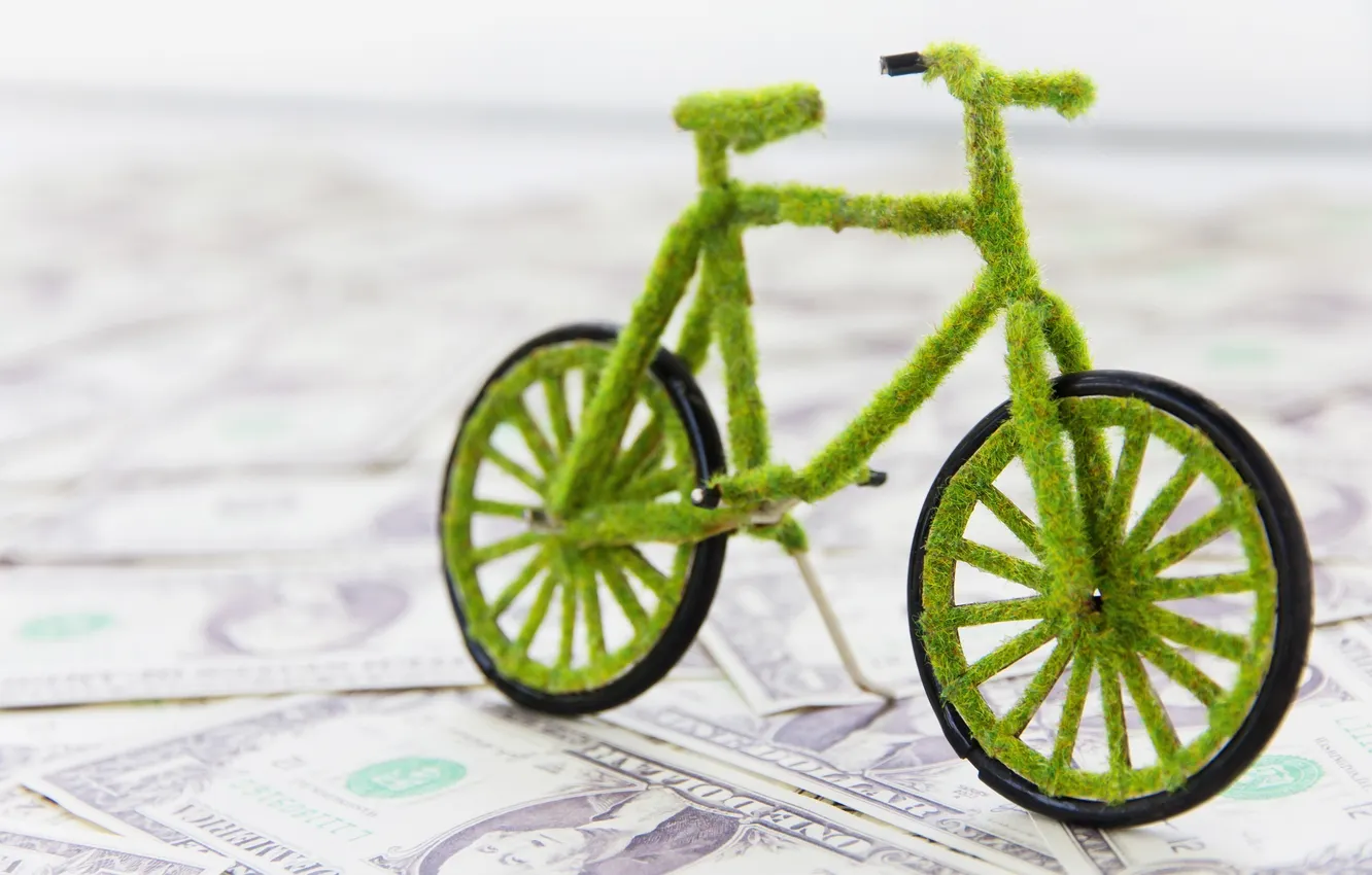 Фото обои зелень, велосипед, зеленый, фон, widescreen, обои, настроения, деньги