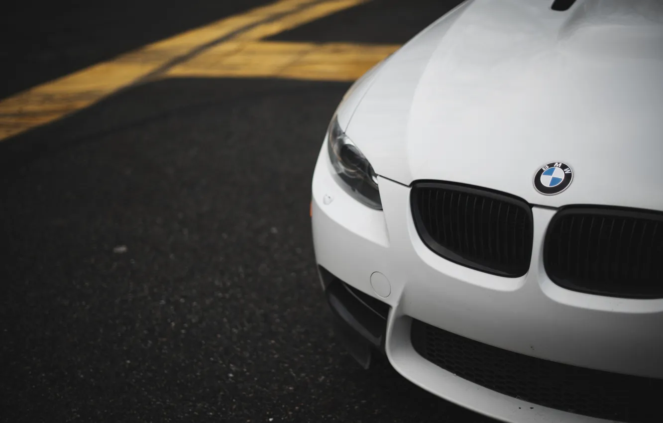 Фото обои BMW, White, E92, Face, LED