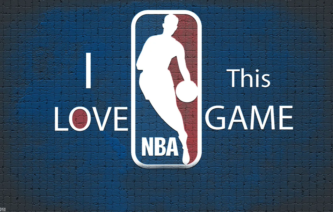 Фото обои Синий, Стена, Баскетбол, Фон, Логотип, NBA
