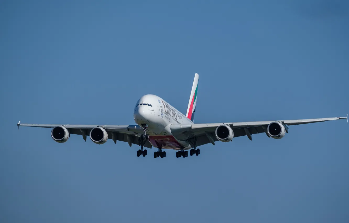 Фото обои полёт, лайнер, Airbus, A380-861