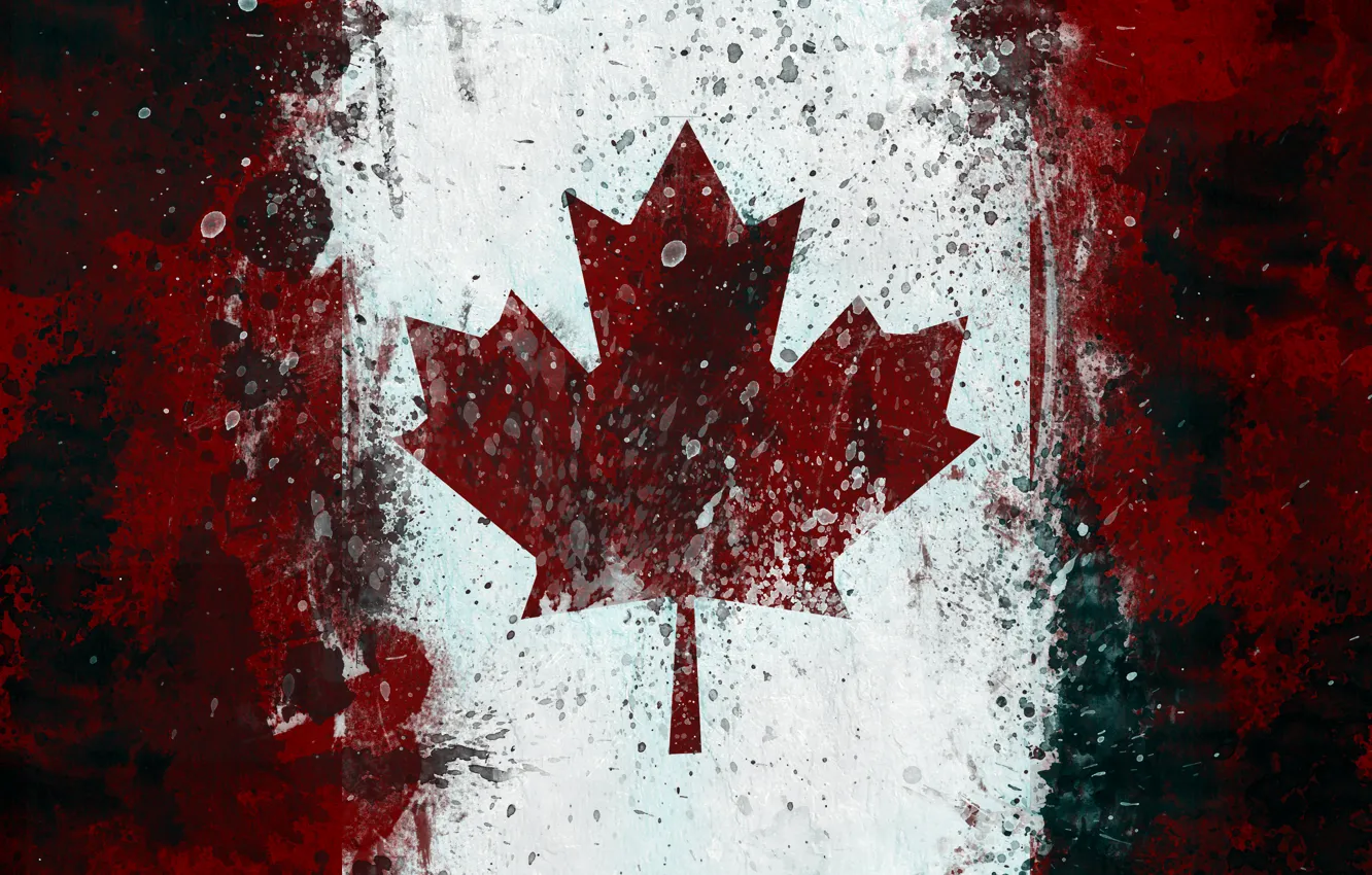 Фото обои флаг, канада, кленовый лист