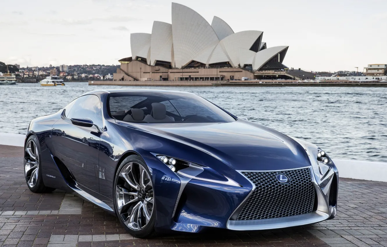 Фото обои Concept, небо, синий, Lexus, Лексус, концепт, Blue, передок