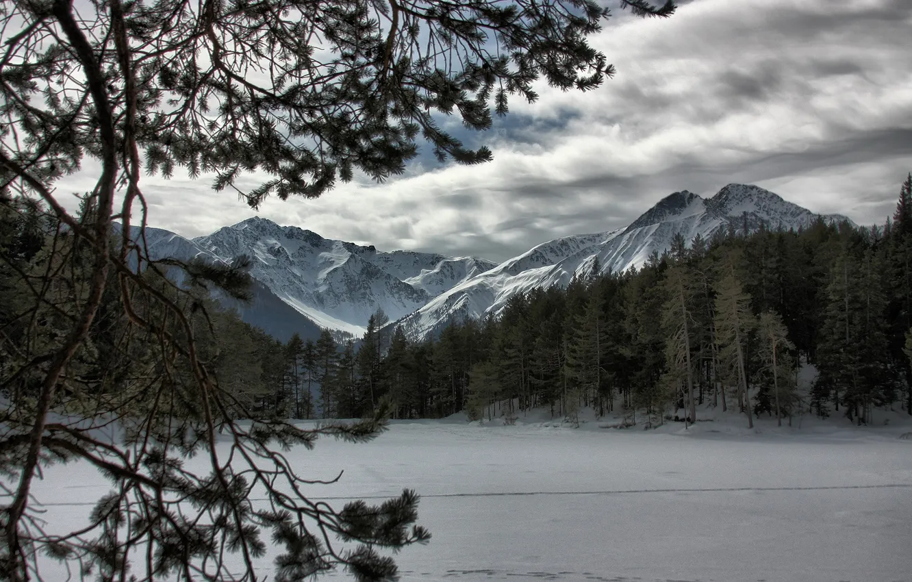 Фото обои зима, снег, горы, природа, пейзажи