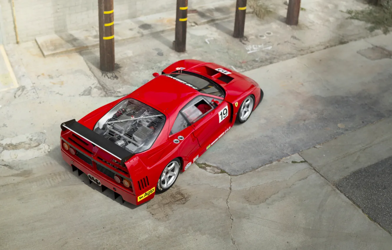 Фото обои Ferrari, red, F40, Ferrari F40 LM by Michelotto