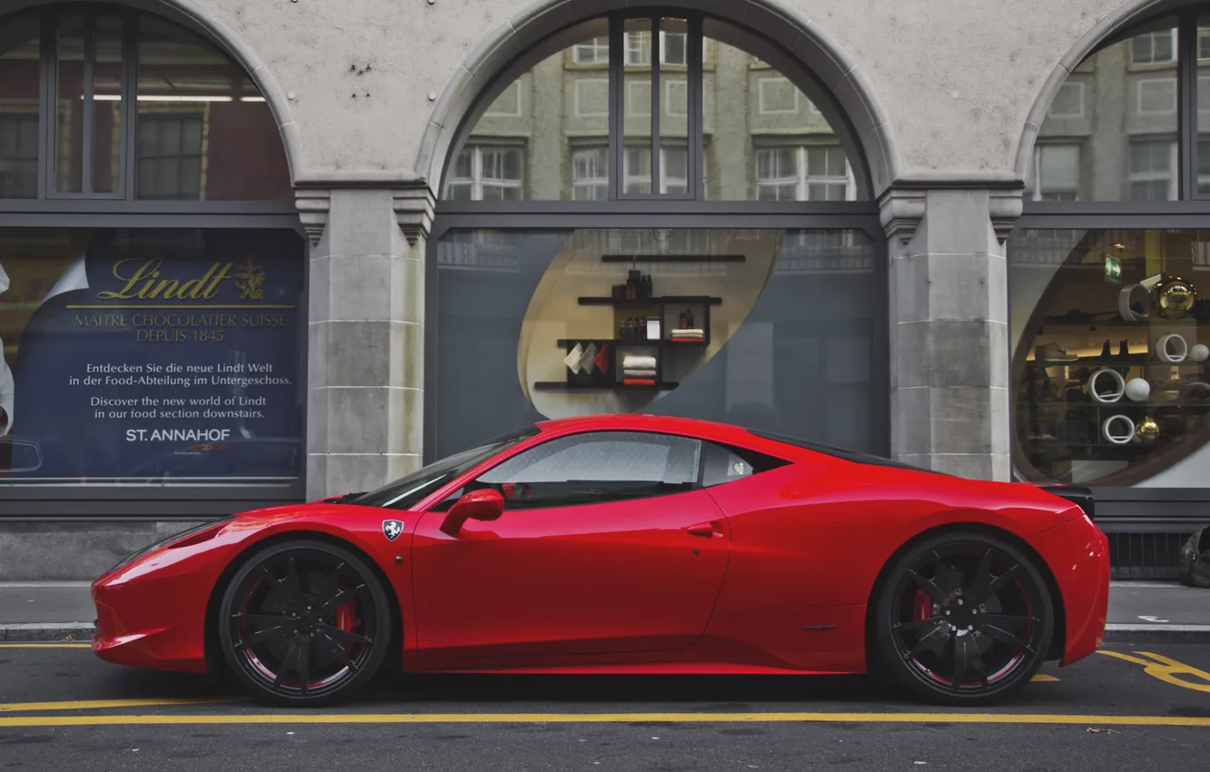 Фото обои Ferrari, red, supercar, italia, Switzerland, Coupe, exotic, F458