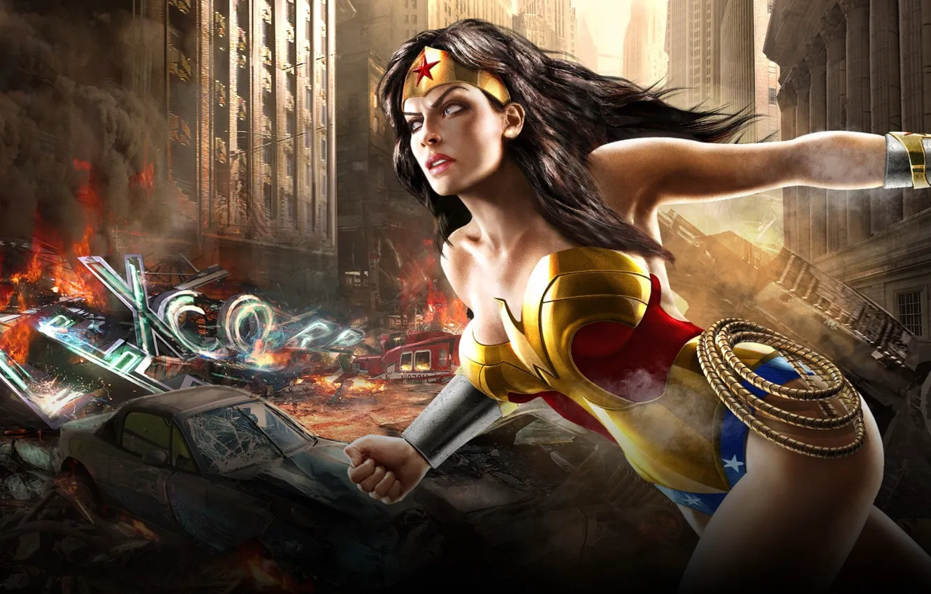 Фото обои comics, wonder woman, mortal kombat vs dc universe