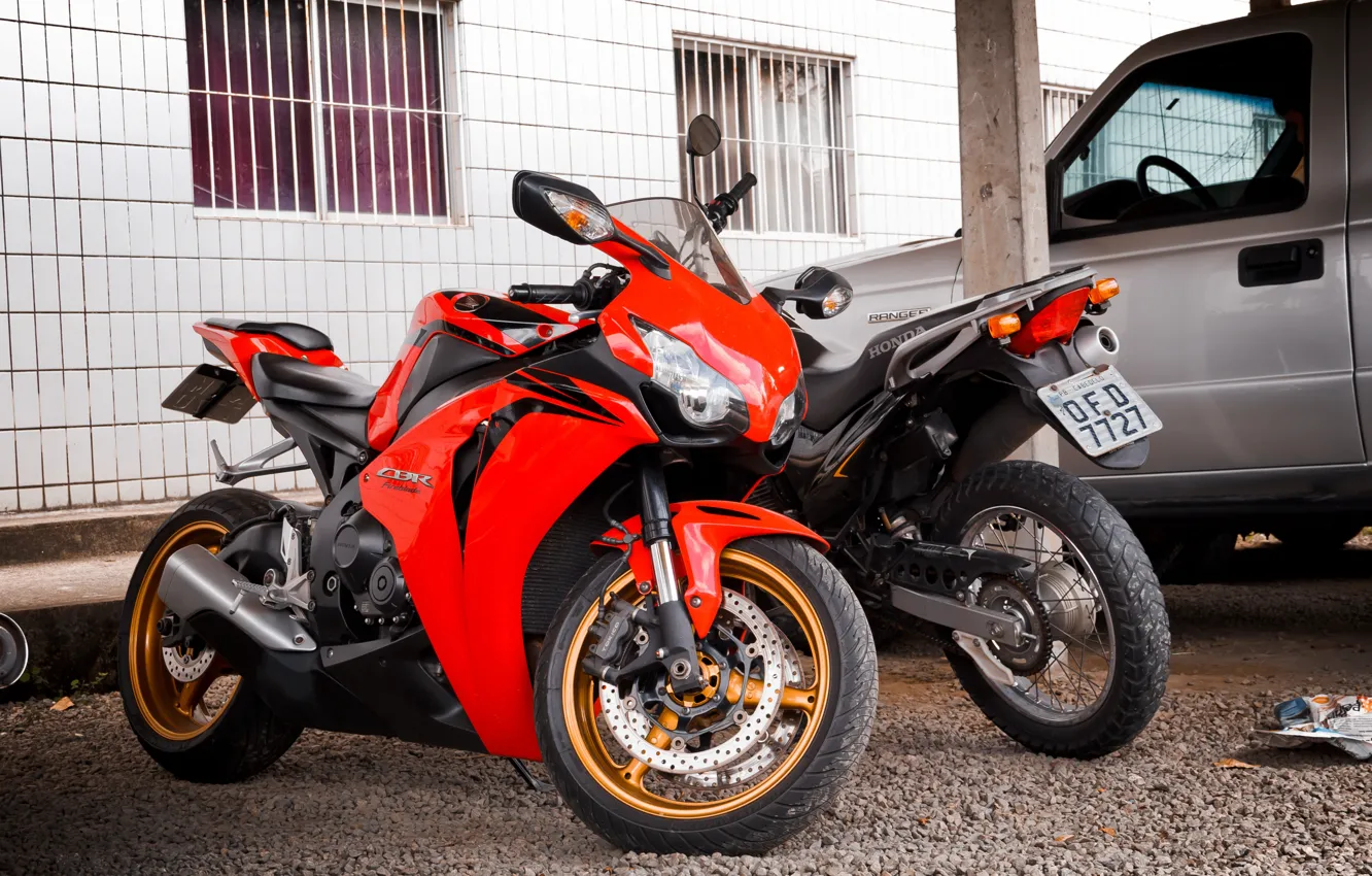 Фото обои Red, Honda, Black, CBR, Fireblade