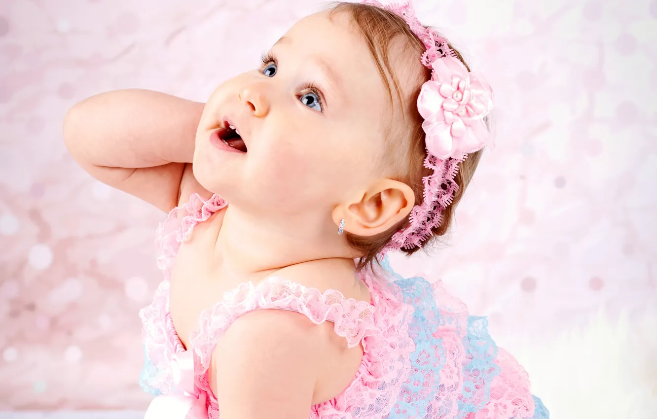Фото обои ребенок, платье, малышка, child, baby, kid, маленькая девочка, Glance