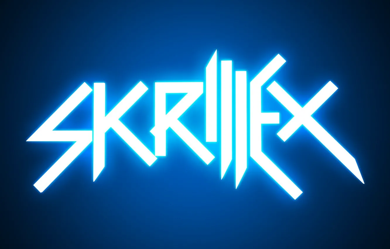 Фото обои минимализм, логотип, неон, music, logo, Skrillex