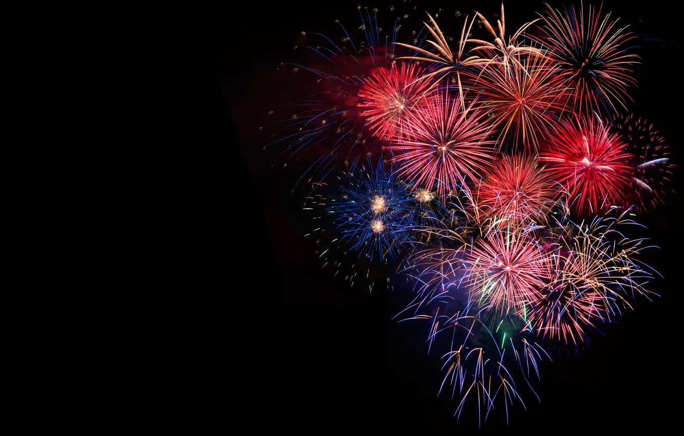 Фото обои салют, colorful, Новый Год, фейерверк, new year, happy, night, fireworks