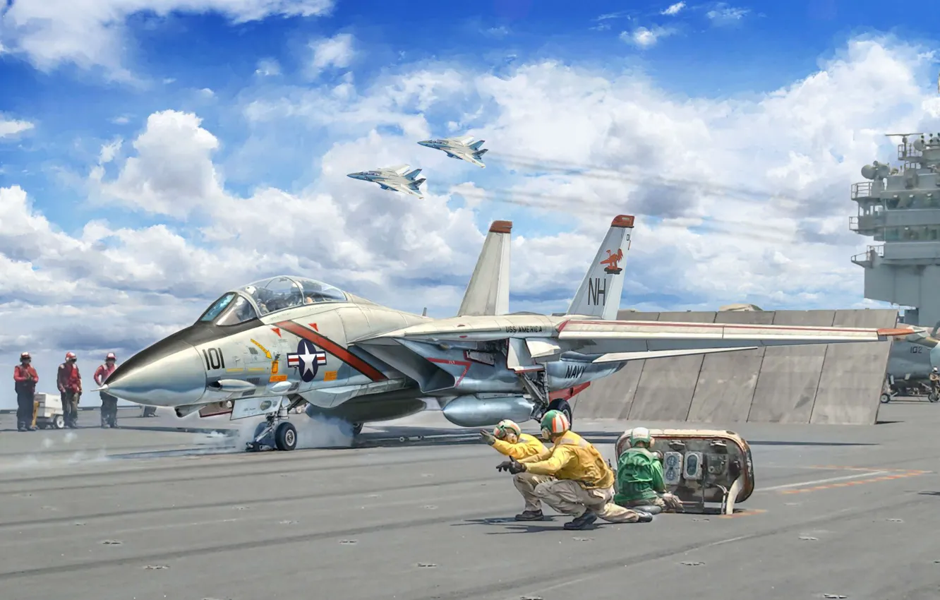Фото обои США, многоцелевой истребитель, палубный истребитель, Grumman F-14 Tomcat, US NAVY, Gianluca Capaldo, F-14A Tomcat