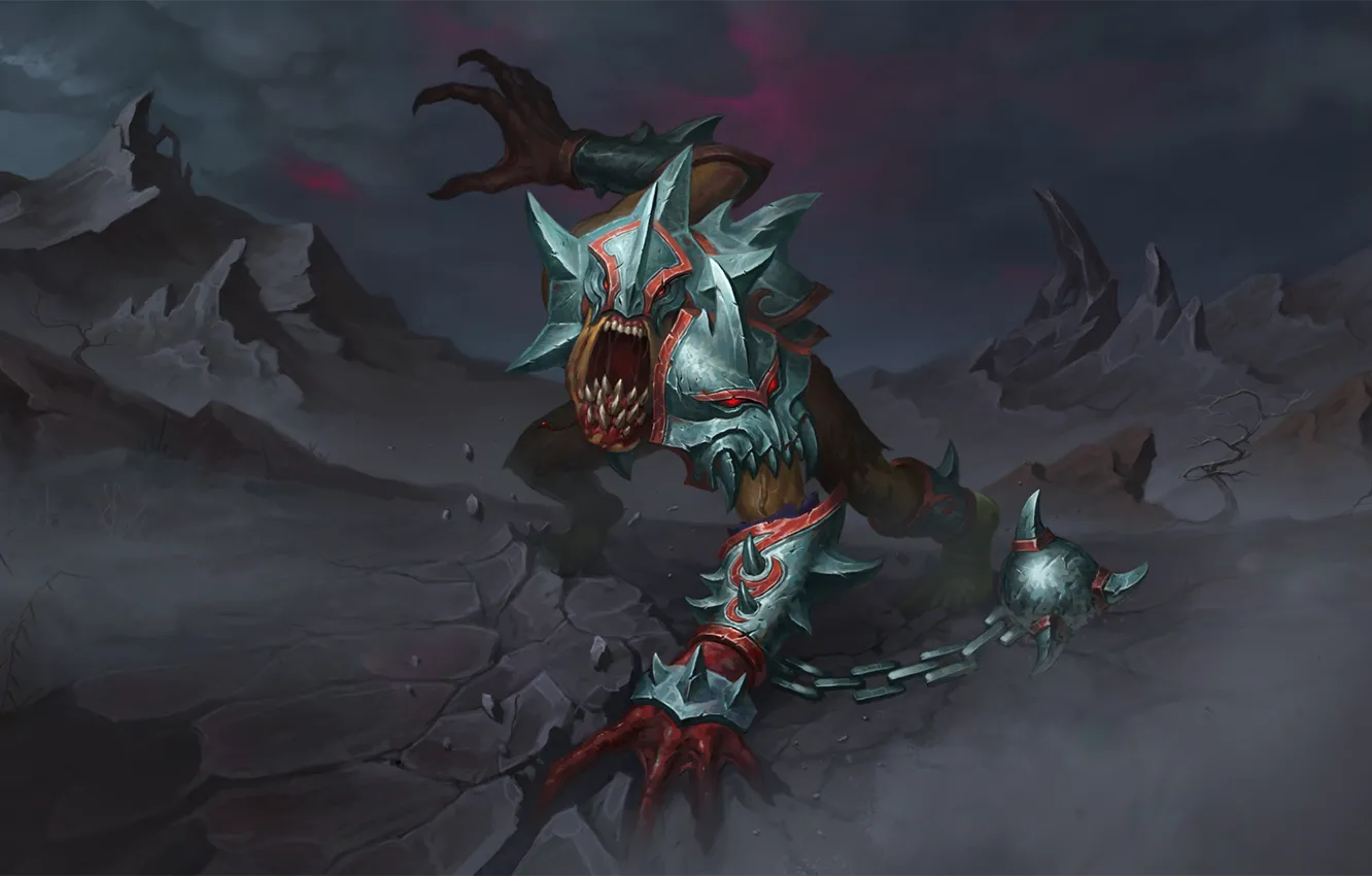 Фото обои монстр, броня, fan art, dota 2, lifestealer, n'aix