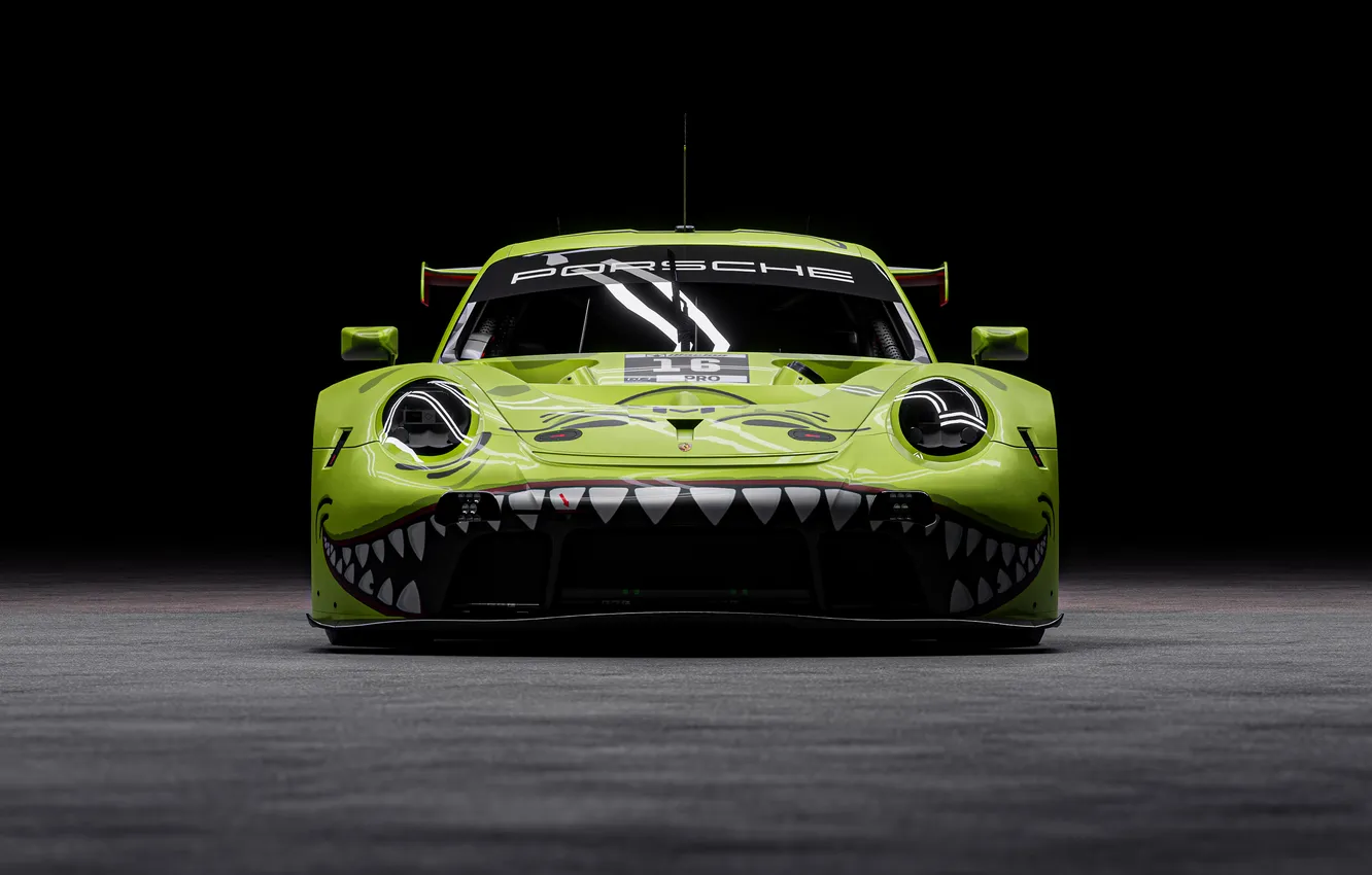 Фото обои sportcar, Porshe, вид спереди, Porsche 911, Ле-Ман, Porsche 911 RSR-19