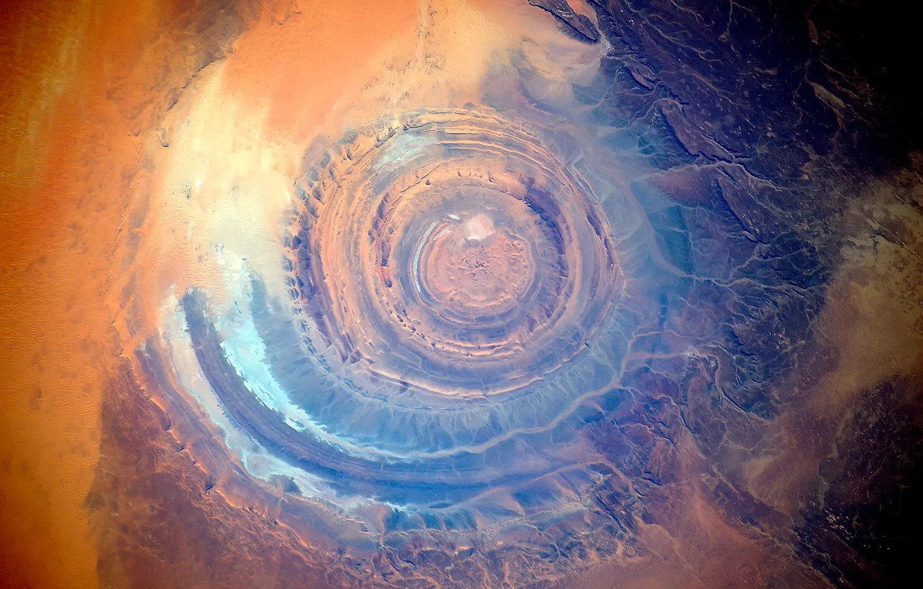 Фото обои космос, Африка, вид сверху, Сахара