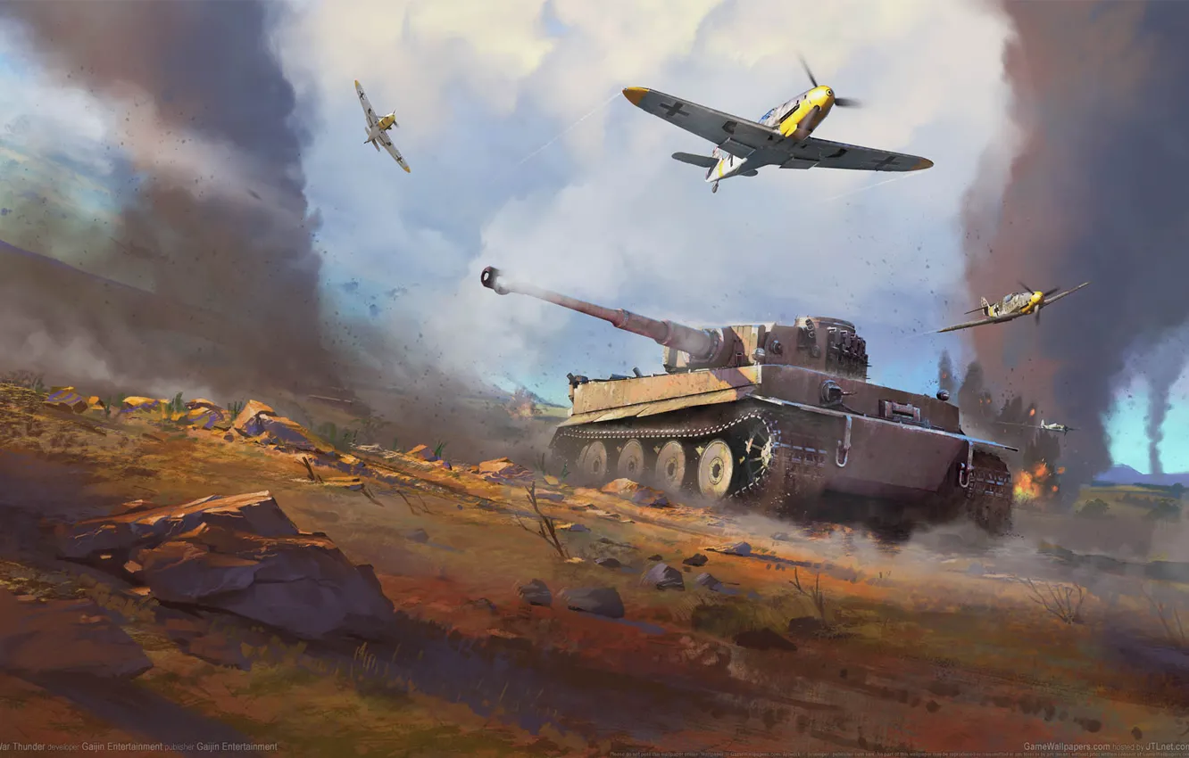 Фото обои танки, самолёты, game wallpapers, Вторая Мировая война, WW2, War Thunder