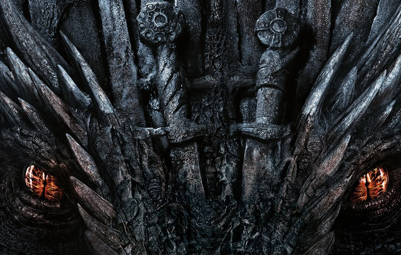 Фото обои глаза, оружие, ужас, мечи, трон, dragon, Игра Престолов, Game of Thrones