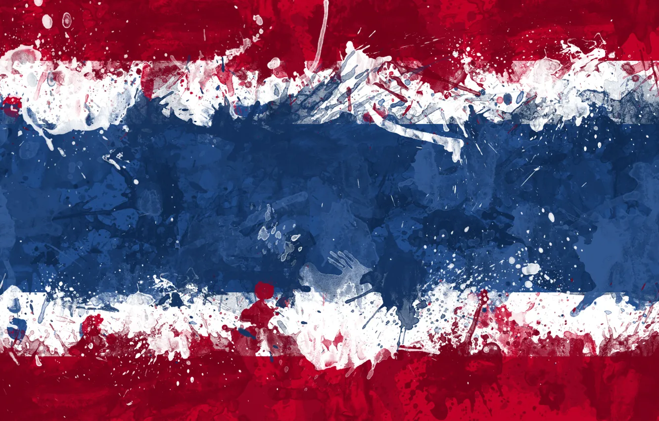 Фото обои краски, флаг, flag, Королевство Таиланд