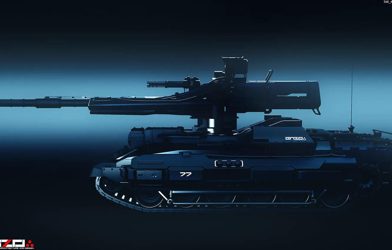 Фото обои силуэт, танк, Light tank concept