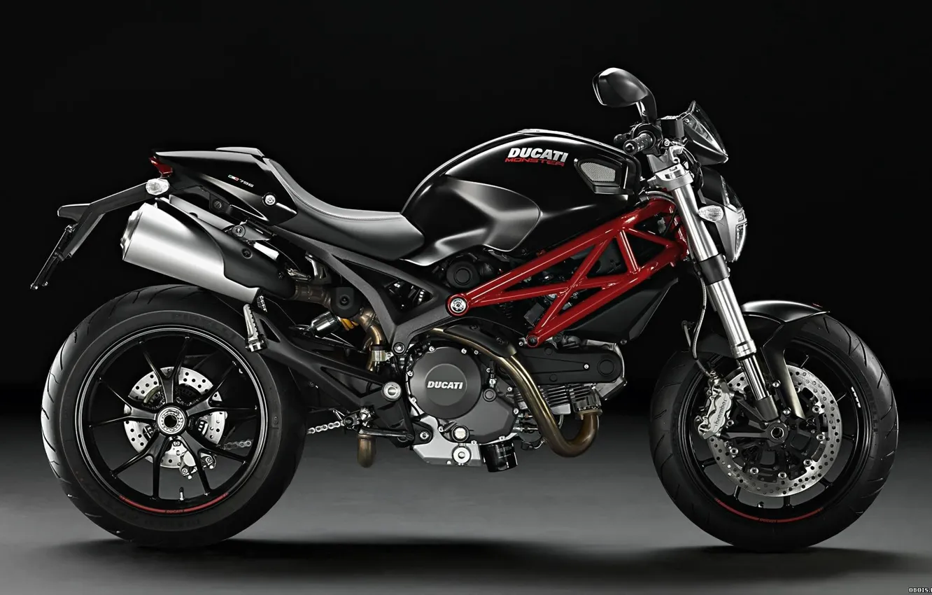 Фото обои мотоцикл, тёмный фон, ducati monster