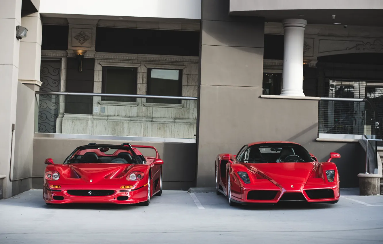 Фото обои Red, Enzo, Parking, F50