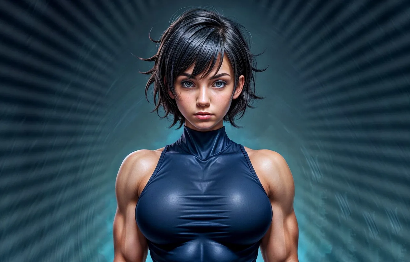 Фото обои girl, woman, young, brunette, ai art