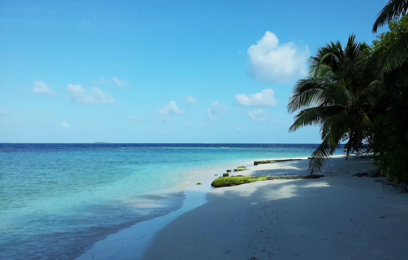 Фото обои море, пляж, Maldives, райское место