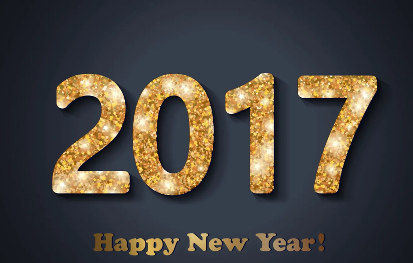 Фото обои Новый Год, gold, new year, happy, decoration, 2017, holiday celebration