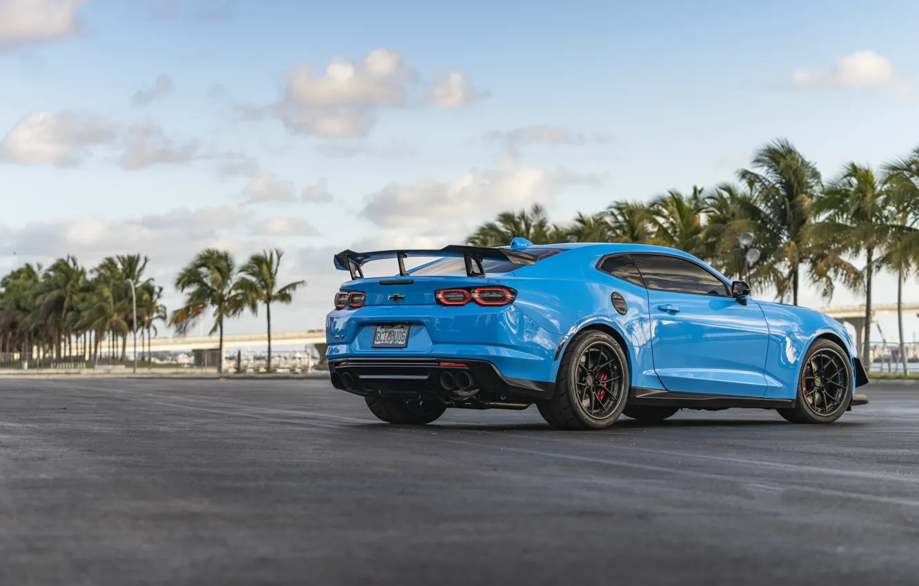 Фото обои Chevrolet, Camaro, Blue, ZL1