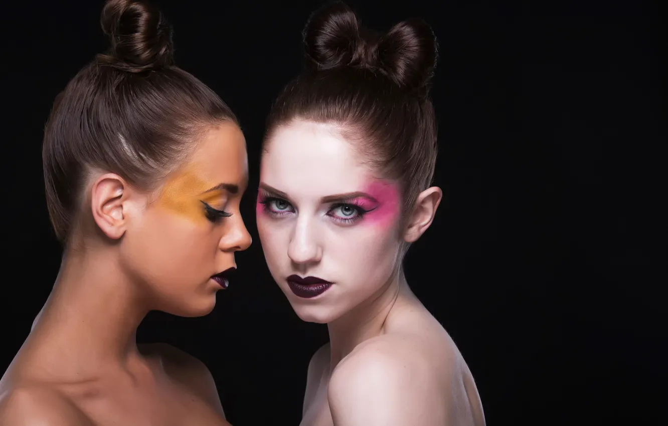 Фото обои colors, макияж, fashion, girls, beauty, lips, hair, models
