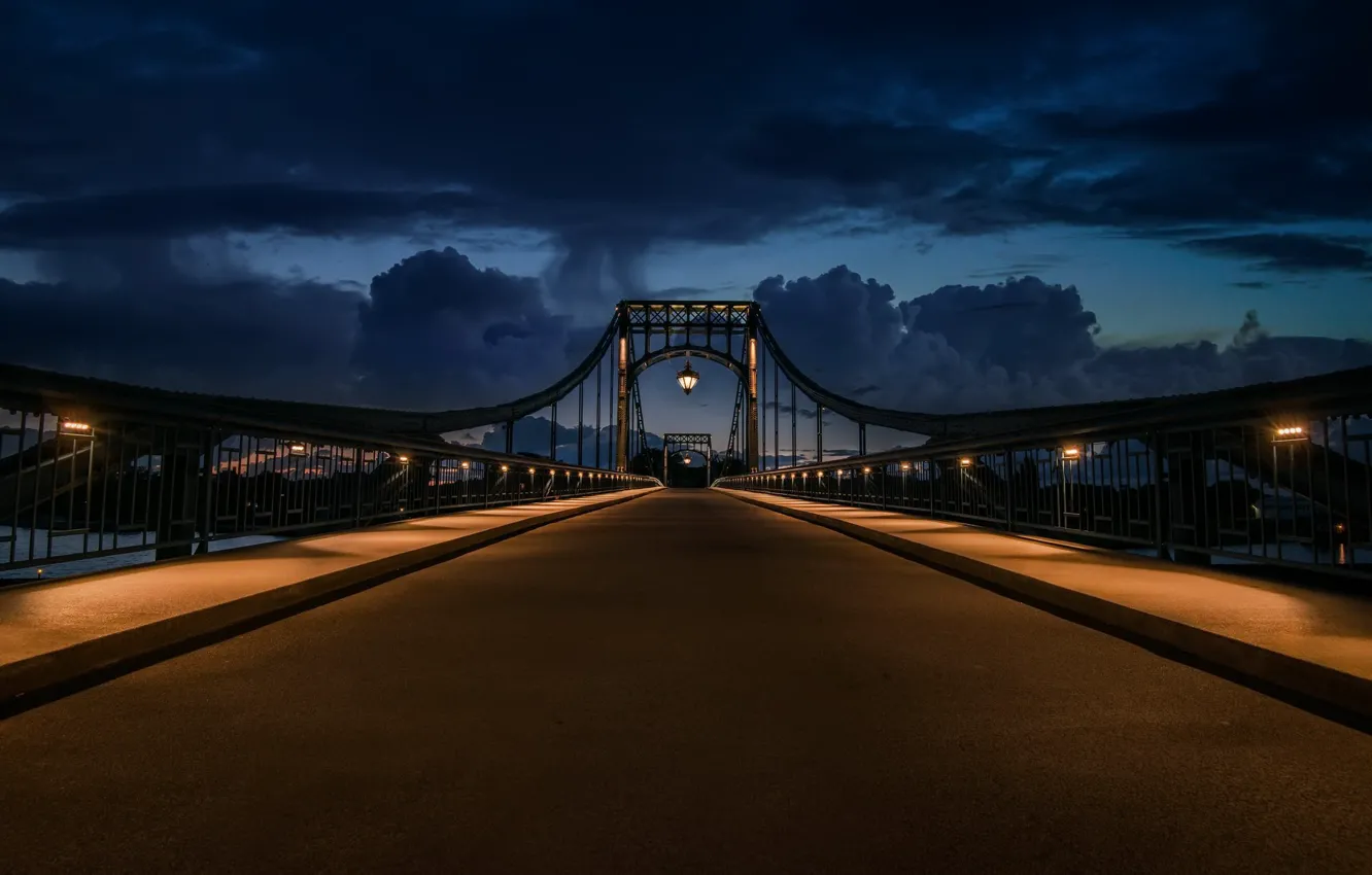 Фото обои небо, ночь, мост