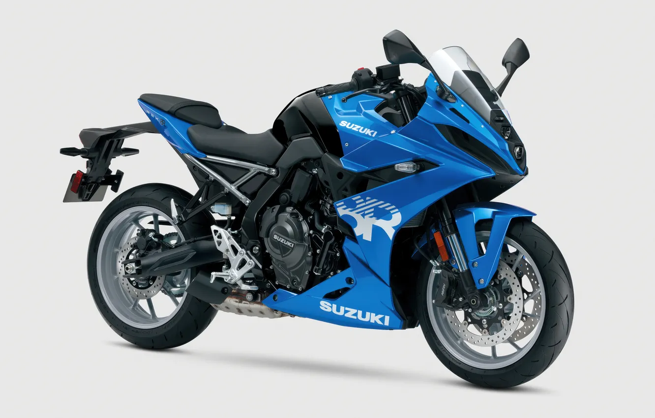 Фото обои Suzuki, Bikes, White background, 2025, Sports bikes, GSX-8R