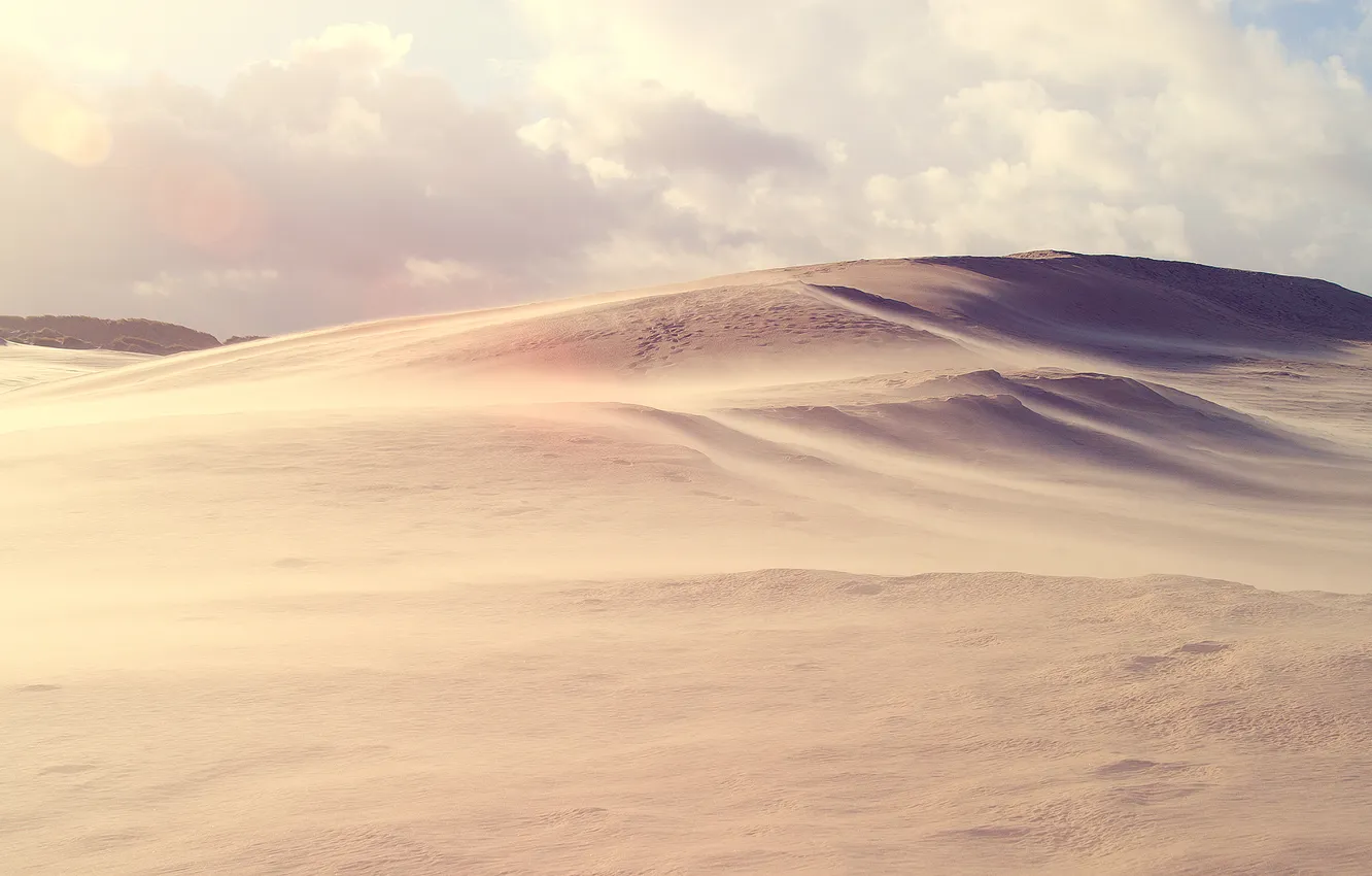 Фото обои песок, небо, солнце, облака, свет, природа, пустыня, жара