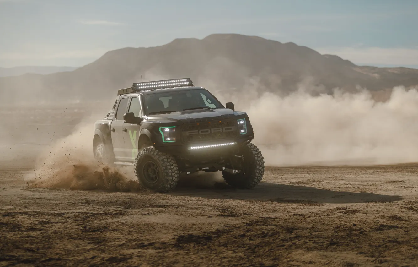 Фото обои Ford, пыль, Raptor, F-150, 2017, Xbox One X Edition