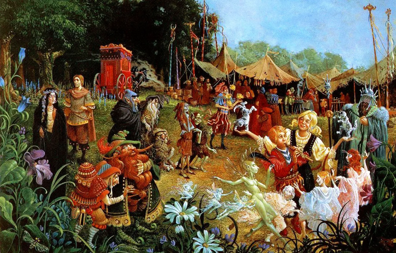 Фото обои цветы, поляна, сказка, картина, цирк, фэнтези, lrs Christensen